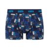 U.S. Polo Assn. 80509 3 Pack Cotton Lycra USPA Printed Mens Boxer Set Navy Blue Sax Blue printed scaled
