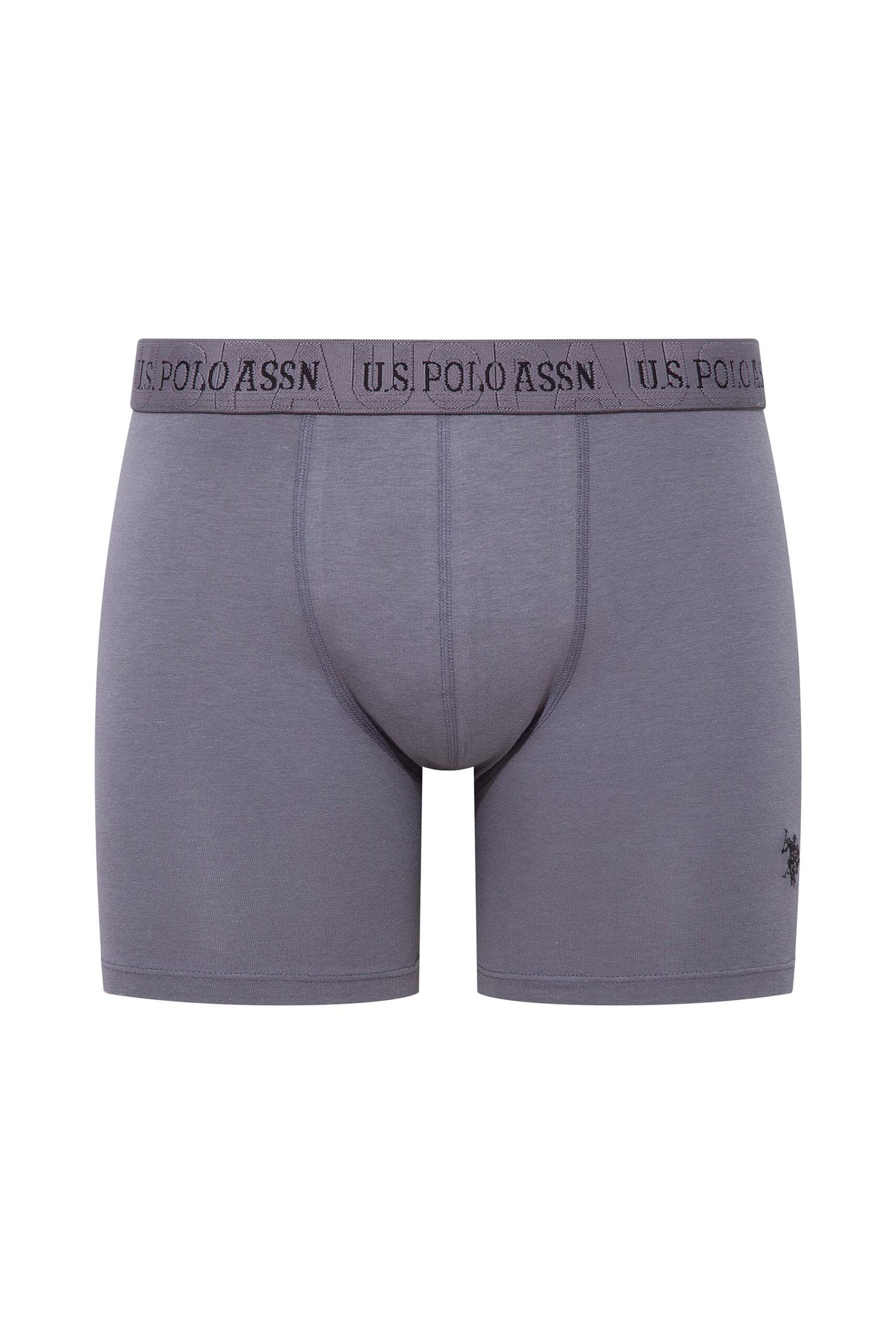 U.S. Polo Assn. 80517 3 Pack Cotton Lycra Long Mens Boxer Set Black Grey Anthracite 3 scaled