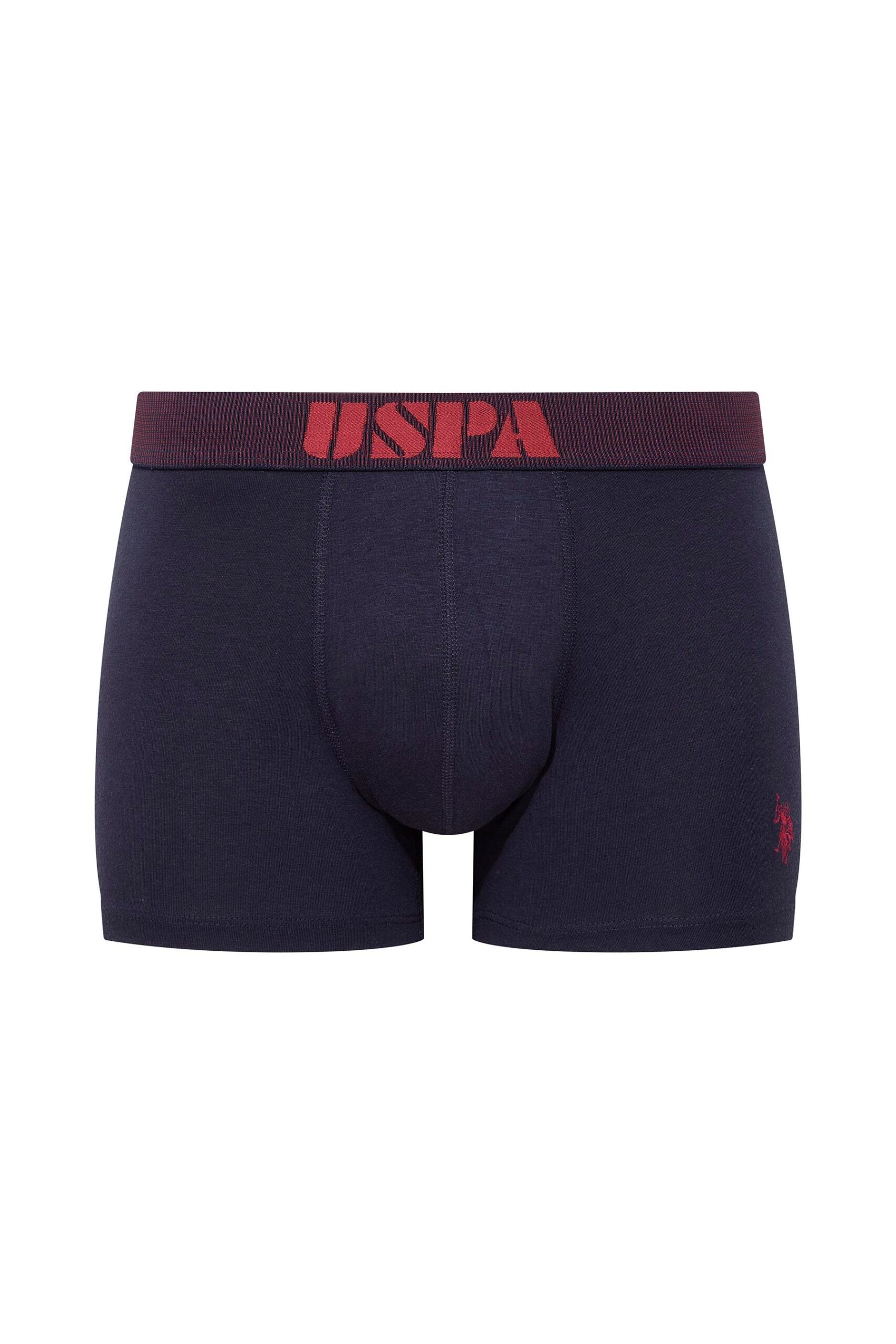 U.S. Polo Assn. 80521 3 Pack Cotton Lycra USPA Printed Mens Boxer Set Burgundy Navy Blue Anthracite 2 scaled