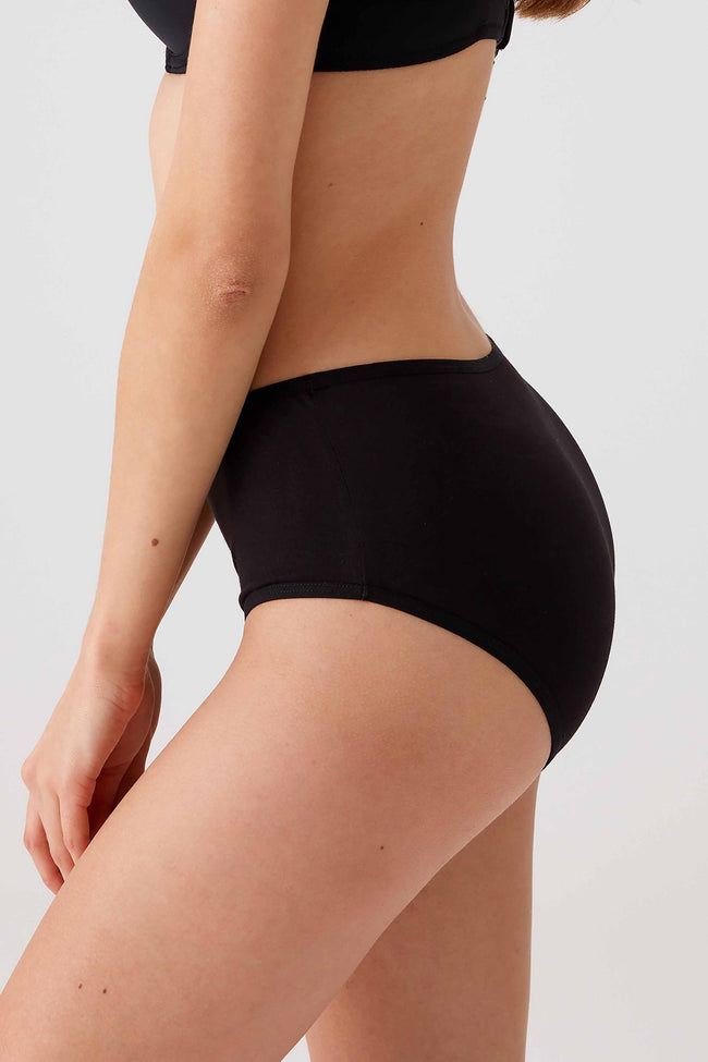 2033 3 Pack High Waist Cotton Womens Basic Slip Panty Set Solid Colors10