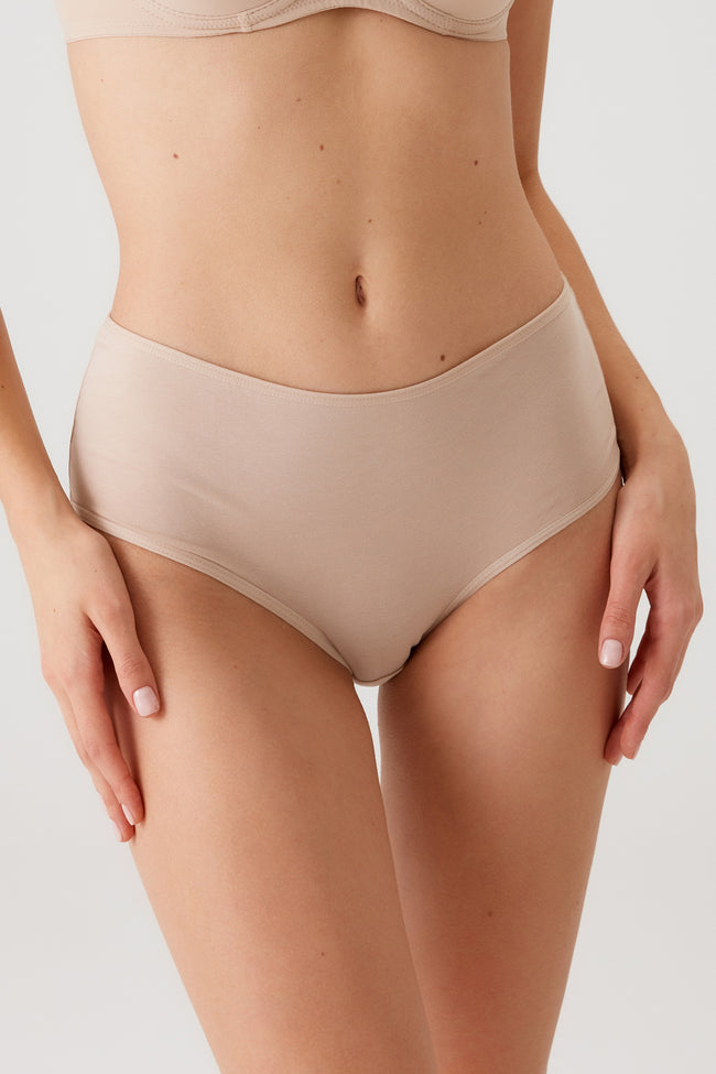 2033 3 Pack High Waist Cotton Womens Basic Slip Panty Set Solid Colors12