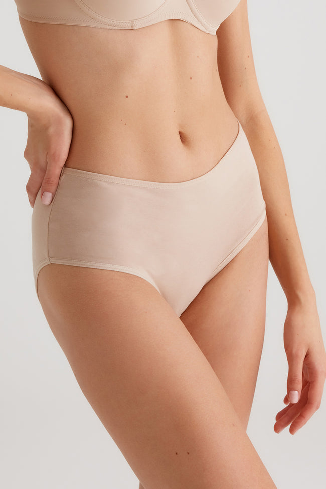 2033 3 Pack High Waist Cotton Womens Basic Slip Panty Set Solid Colors13