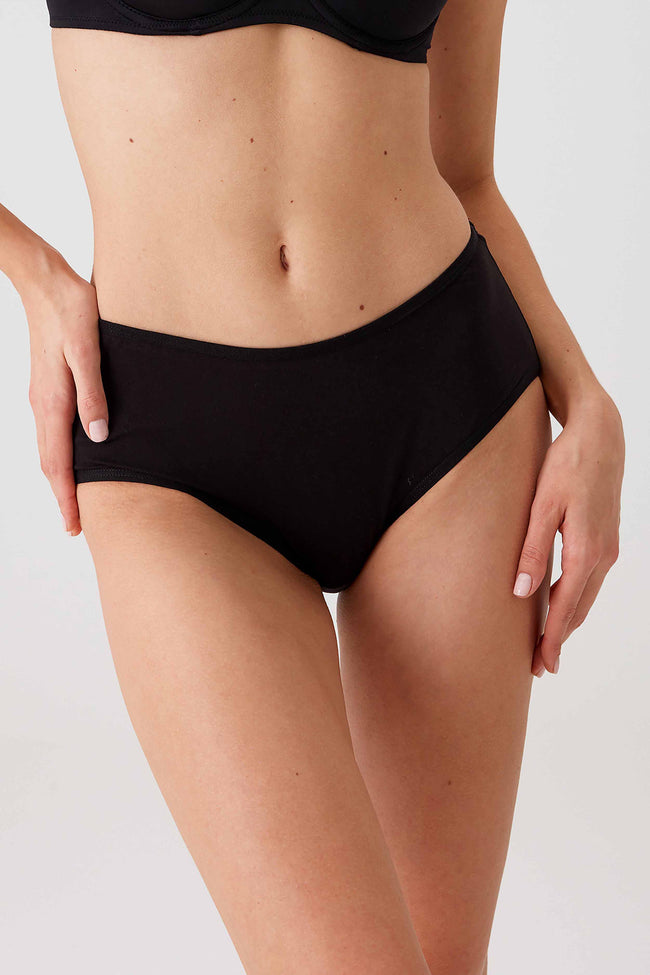 2033 3 Pack High Waist Cotton Womens Basic Slip Panty Set Solid Colors8