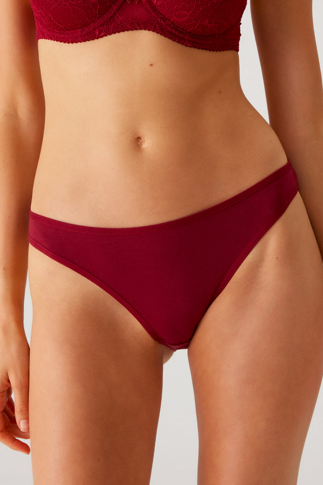 Pierre Cardin 2057, 5 Pack, Mid Waist, Cotton, Women’s Basic Brazilian Panty Set, Ecru & Powder Pink & Burgundy & Navy Blue & (Copy)11