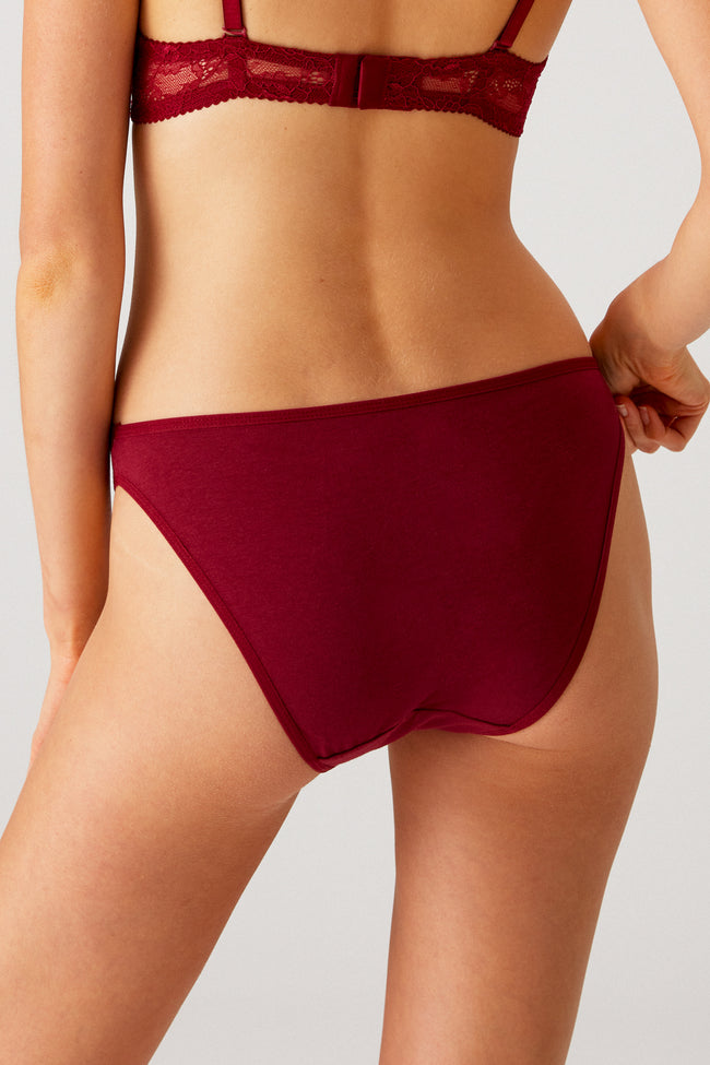 Pierre Cardin 2057, 5 Pack, Mid Waist, Cotton, Women’s Basic Brazilian Panty Set, Ecru & Powder Pink & Burgundy & Navy Blue & (Copy)12