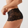 Pierre Cardin 2132, 3 Pack, Lace Trim, Low Waist, Women’s Fantasy Shortie Boxer Panty Set, Black & Ecru & Red4