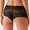 Pierre Cardin 2132, 3 Pack, Lace Trim, Low Waist, Women’s Fantasy Shortie Boxer Panty Set, Black & Ecru & Red5