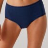 Pierre Cardin 2239, 3 Pack, High Waisted Cotton Bato Panty with Chain Lace Trim, Burgundy & Ecru & Navy Blue6