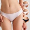 Pierre Cardin 2840, 3 Pack, Seamless Laser Cut Micro Brazilian Panty with Lace Back and Cotton Gusset, Powder Pink & Ecru & Black1