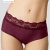 Pierre Cardin 2844, 3 Pack, Seamless Laser Cut Micro Hipster Panty with Cotton Gusset, Burgundy & Ecru & Black2