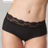 Pierre Cardin 2844, 3 Pack, Seamless Laser Cut Micro Hipster Panty with Cotton Gusset, Burgundy & Ecru & Black3