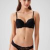 Pierre Cardin 4560 Madrid, Underwired Non Padded Bra and Lace Panty Set Black1