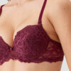 Pierre Cardin 4560 Madrid, Underwired Non Padded Bra and Lace Panty Set Plum Color5