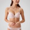 Pierre Cardin 4560 Madrid, Underwired Non Padded Bra and Lace Panty Set Powder1