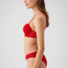 Pierre Cardin 4560 Madrid, Underwired Non Padded Bra and Lace Panty Set Red2