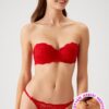Pierre Cardin 4562 Siena, Underwired Non Padded Lace Strapless Fantasy Bra and Panty Set Red1