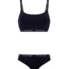U.S. Polo Assn. 65004, Cotton & Modal & Lycra, Women’s Bustier Brief Set, Navy Blue 2