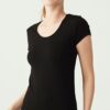 U.S. Polo Assn. 66003, Cotton & Modal & Lycra, Deep Round Neck, Women's Undershirt & T shirt Black 3