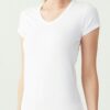 U.S. Polo Assn. 66004, Cotton & Modal & Lycra, V Neck, Short Sleeves, Women's Undershirt & T shirt White