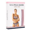 U.S. Polo Assn. 66250, Cotton & Lycra, Women’s Striped Bustier Brief Set, Navy Blue 3