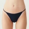 U.S. Polo Assn. 67003, Cotton & Modal & Lycra, 5 Pack, Solid Colors, Women’s String Panty Set, Black & White & Beige & Fuchsia & Navy Blue 3