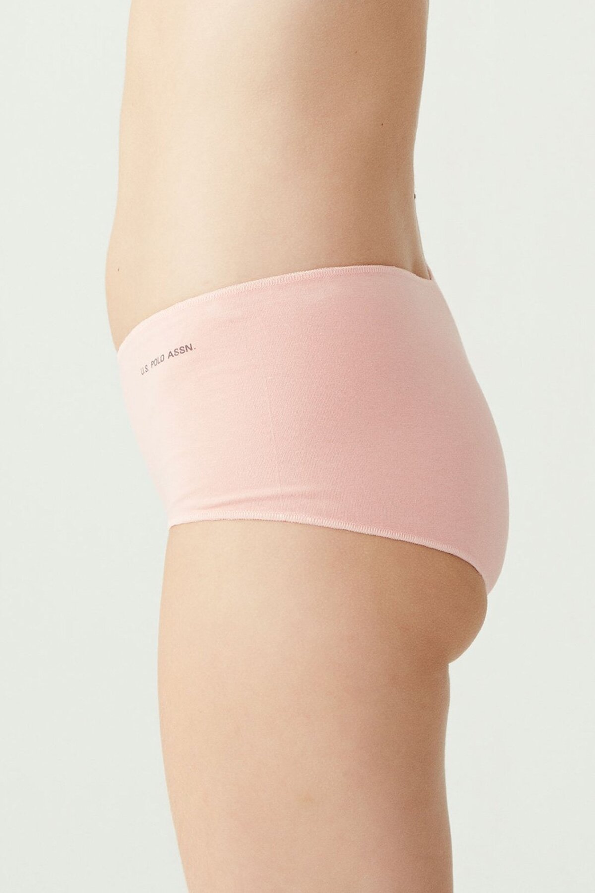 U.S. Polo Assn. 67004, Cotton & Modal & Lycra, 5 Pack, Solid Colors, Women’s Bristle Elastic Shorts Set, Black & White & Beige & Salmon & Red 13