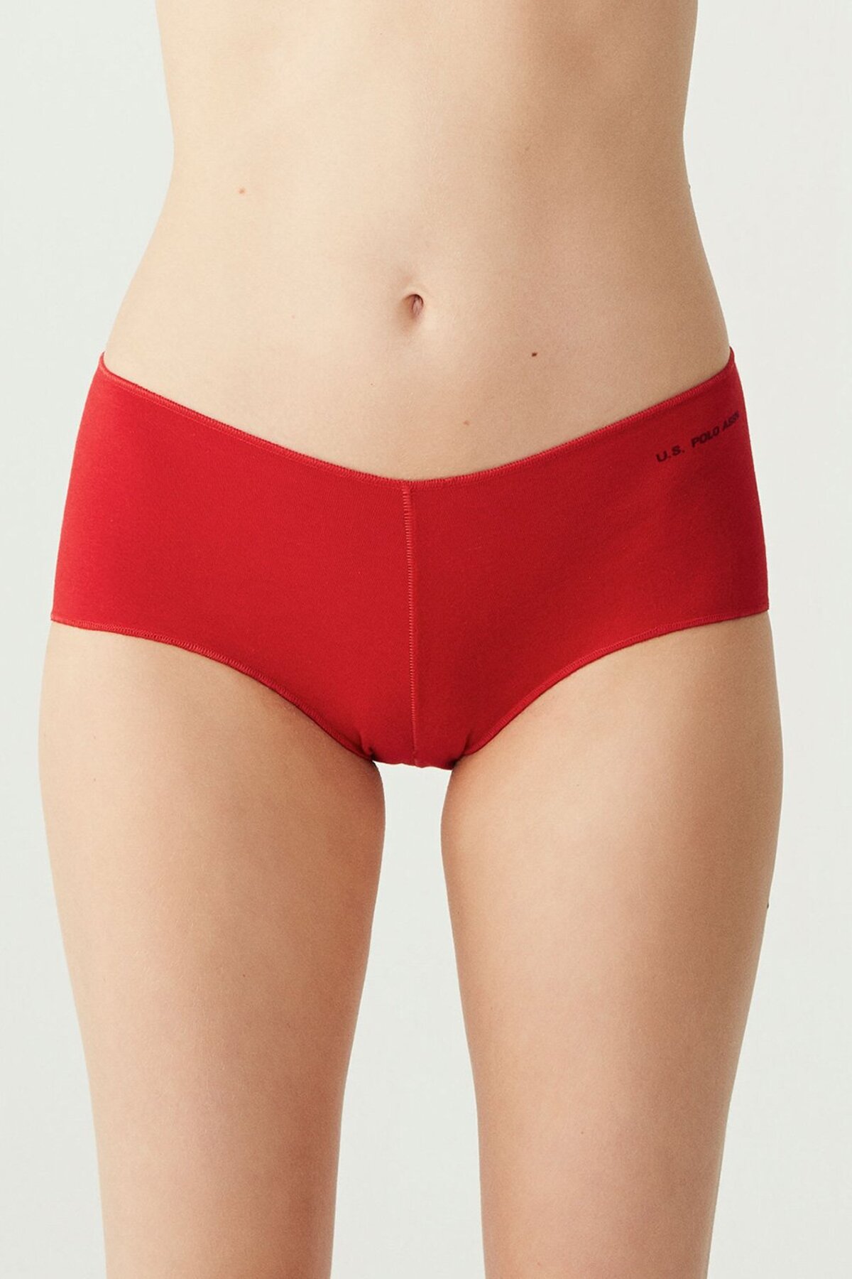 U.S. Polo Assn. 67004, Cotton & Modal & Lycra, 5 Pack, Solid Colors, Women’s Bristle Elastic Shorts Set, Black & White & Beige & Salmon & Red 3