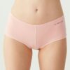 U.S. Polo Assn. 67004, Cotton & Modal & Lycra, 5 Pack, Solid Colors, Women’s Bristle Elastic Shorts Set, Black & White & Beige & Salmon & Red 5