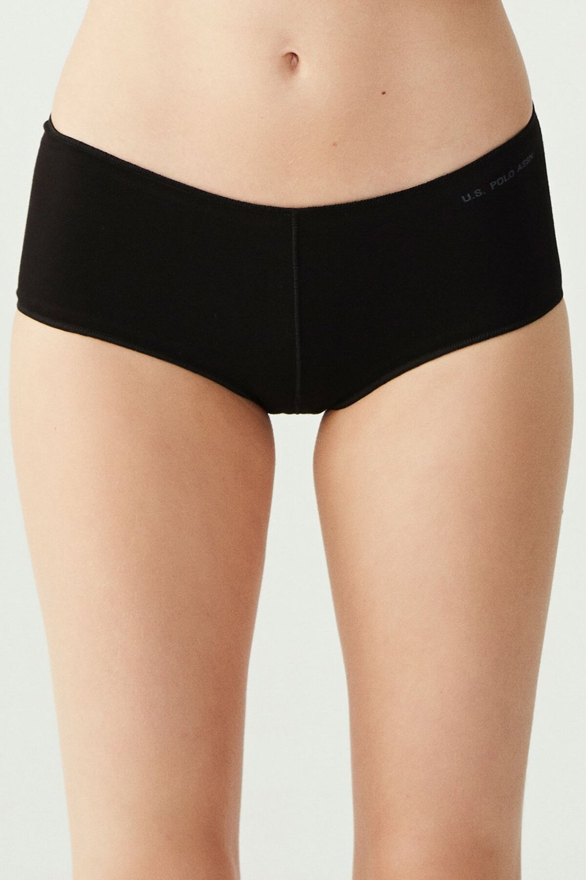 U.S. Polo Assn. 67004, Cotton & Modal & Lycra, 5 Pack, Solid Colors, Women’s Bristle Elastic Shorts Set, Black & White & Beige & Salmon & Red 7