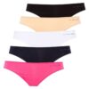 U.S. Polo Assn. 67006, Cotton & Modal & Lycra, 5 Pack, Solid Colors, Women’s Bristle Elastic Slip Set, Black & White & Beige & Fuchsia & Navy Blue
