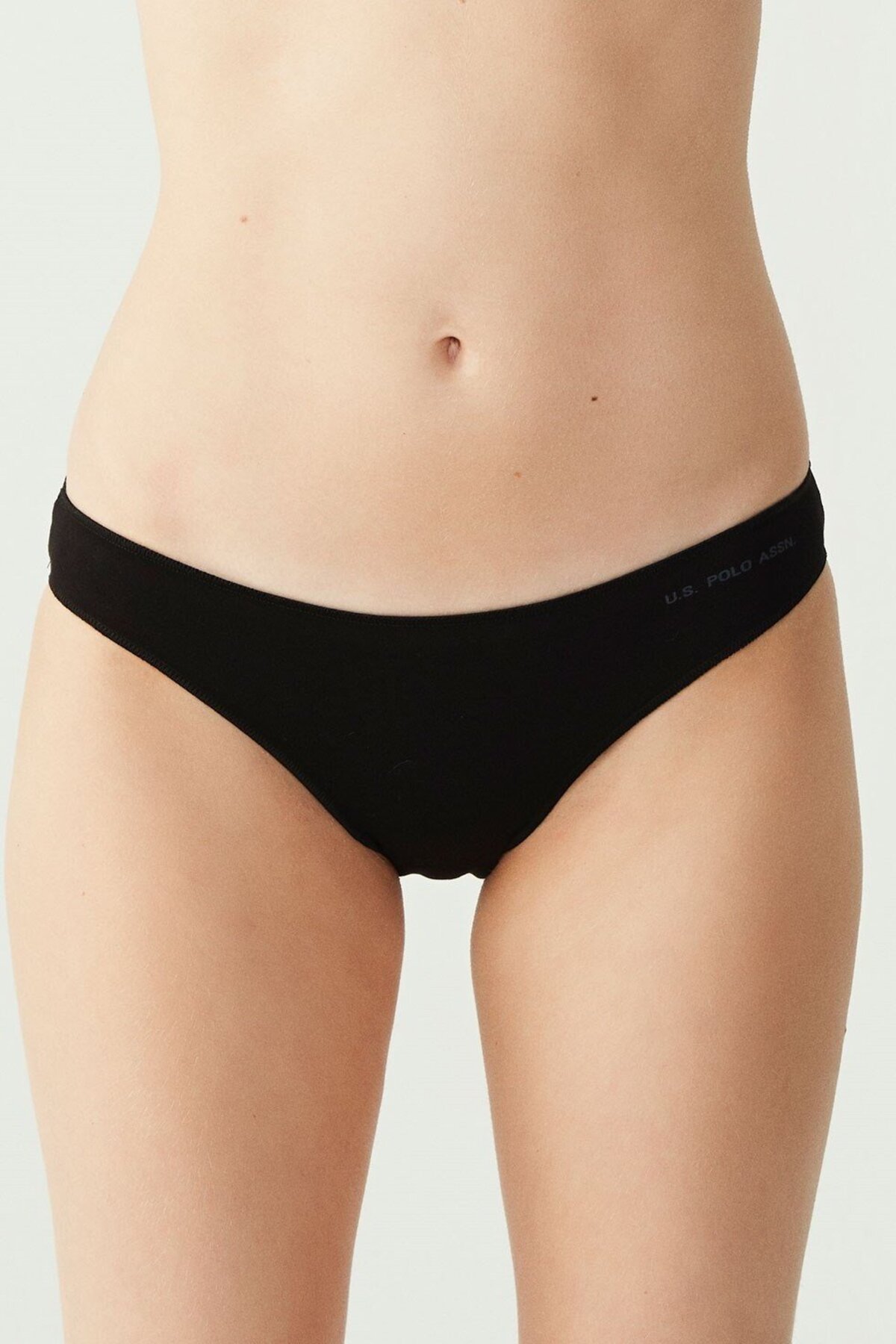 U.S. Polo Assn. 67006, Cotton & Modal & Lycra, 5 Pack, Solid Colors, Women’s Bristle Elastic Slip Set, Black & White & Beige & Fuchsia & Navy Blue 2