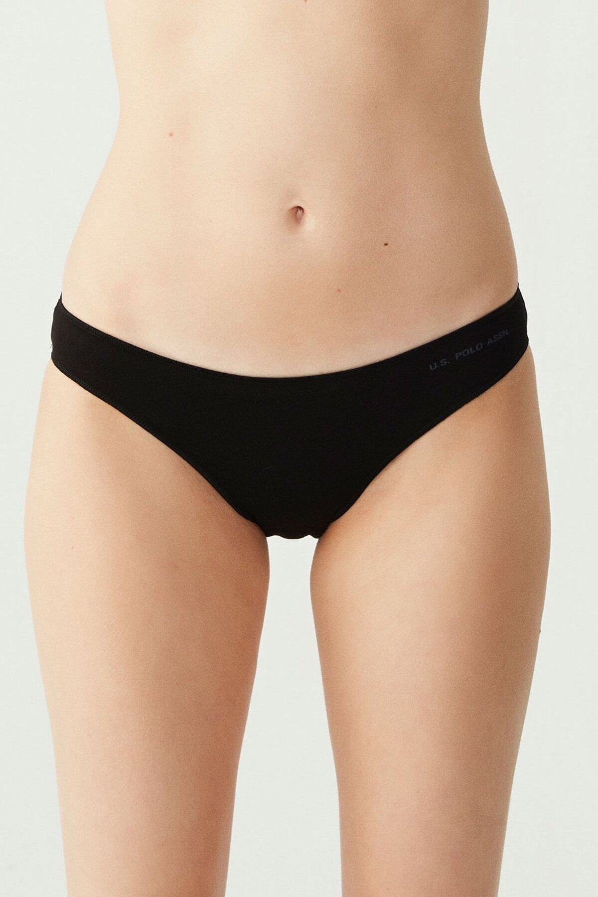 U.S. Polo Assn. 67006, Cotton & Modal & Lycra, 5 Pack, Solid Colors, Women’s Bristle Elastic Slip Set, Black & White & Beige & Salmon & Red 2