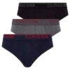 U.S. Polo Assn. 80436 3 Pack Mens Brief Set Cotton Lycra Black Anthracite Navy Blue