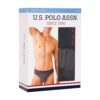 U.S. Polo Assn. 80436 3 Pack Mens Brief Set Cotton Lycra Black Anthracite Navy Blue packaging