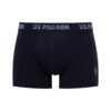 U.S. Polo Assn. 80476 2 Pack Elastic Waist Cotton Lycra Mens Boxer Set Printed Navy Blue 2