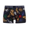 U.S. Polo Assn. 80476 2 Pack Elastic Waist Cotton Lycra Mens Boxer Set Printed Navy Blue 3