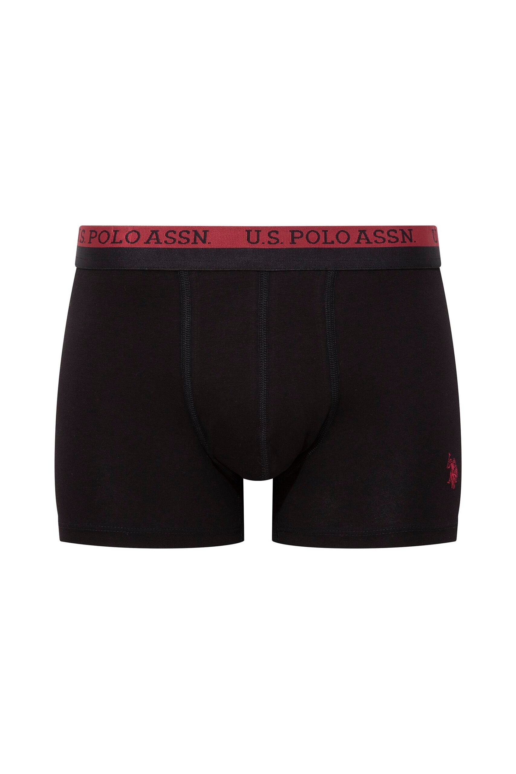 U.S. Polo Assn. 80522 3 Pack Cotton Lycra Mens Boxer Set Burgundy Black 2 scaled