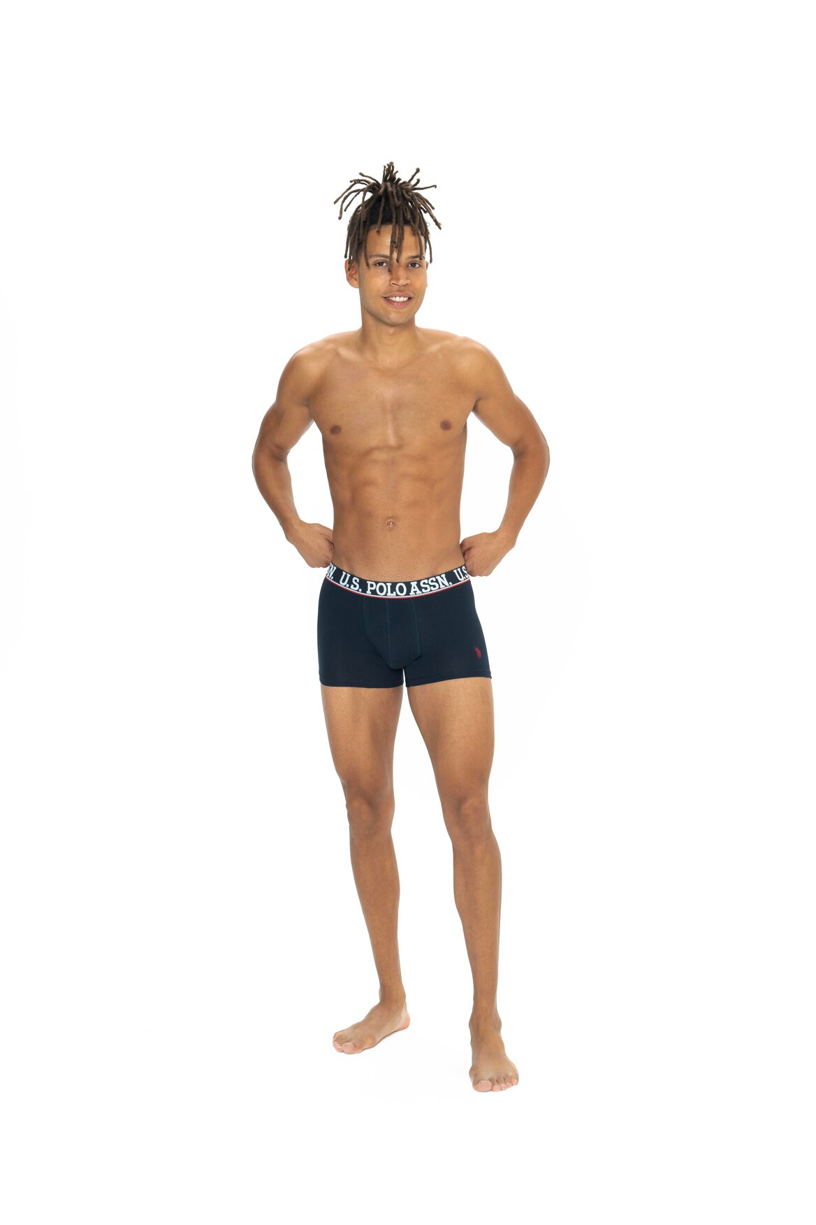 U.S. Polo Assn. 80533 3 Pack Cotton Lycra Mens Boxer Set Burgundy Black Anthracite black