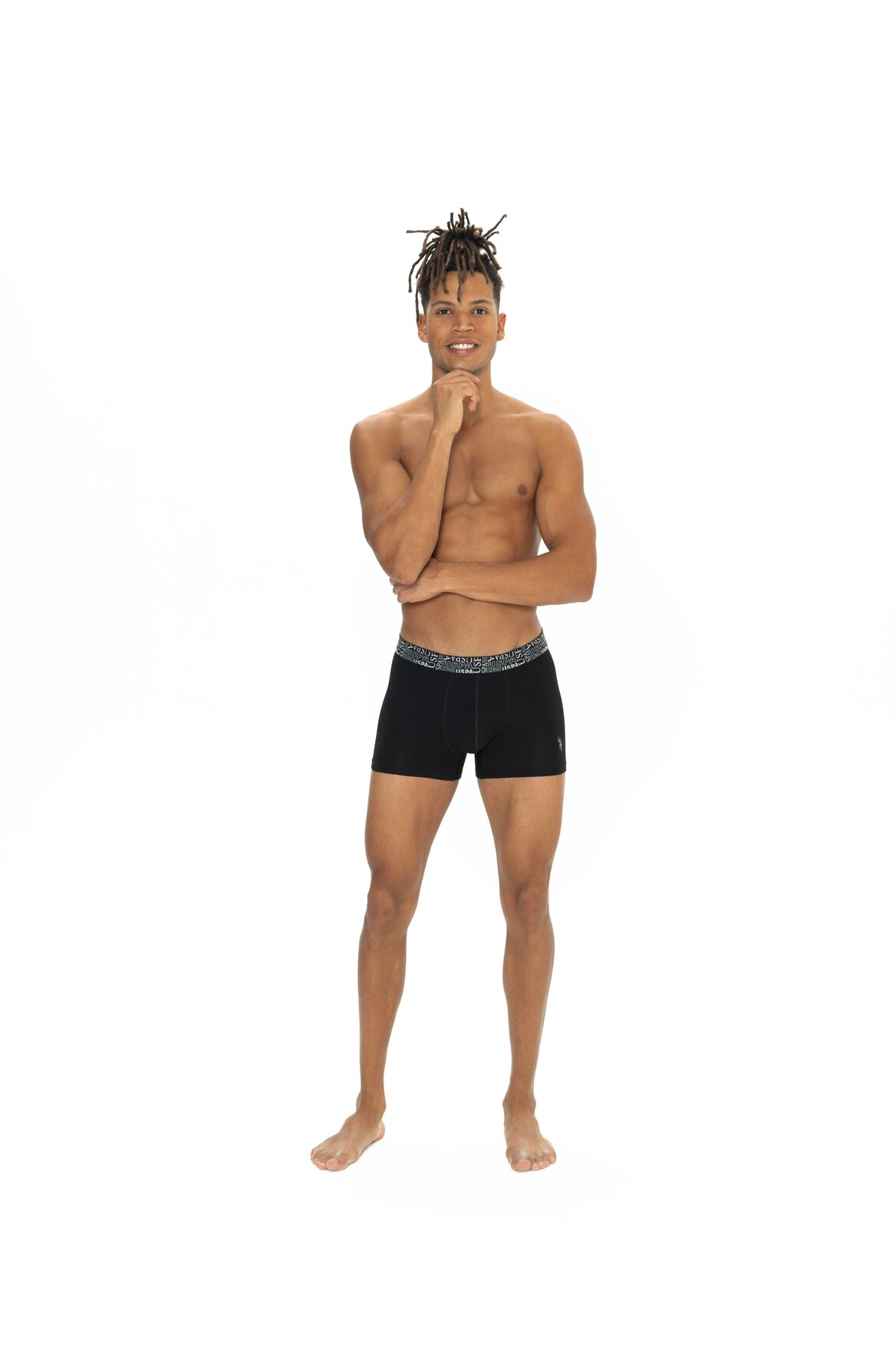 U.S. Polo Assn. 80543 3 Pack Elastic Waist Cotton Lycra Mens Boxer Set Black Navy Blue Gray 6
