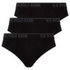U.S. Polo Assn. 83057 3 Pack Mens Brief Set Cotton Lycra Black