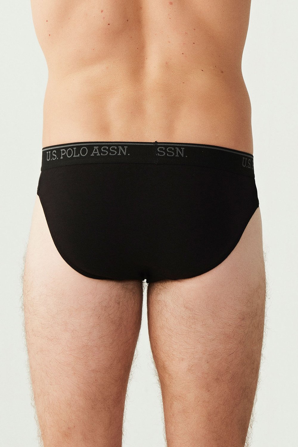 U.S. Polo Assn. 83057 3 Pack Mens Brief Set Cotton Lycra Black 4
