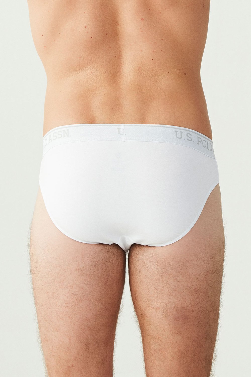 U.S. Polo Assn. 83057 3 Pack Mens Brief Set Cotton Lycra White 4
