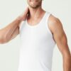 U.S. Polo Assn. 90000 2 Pack 100 Cotton Plus Size Mens Singlet Set White 3