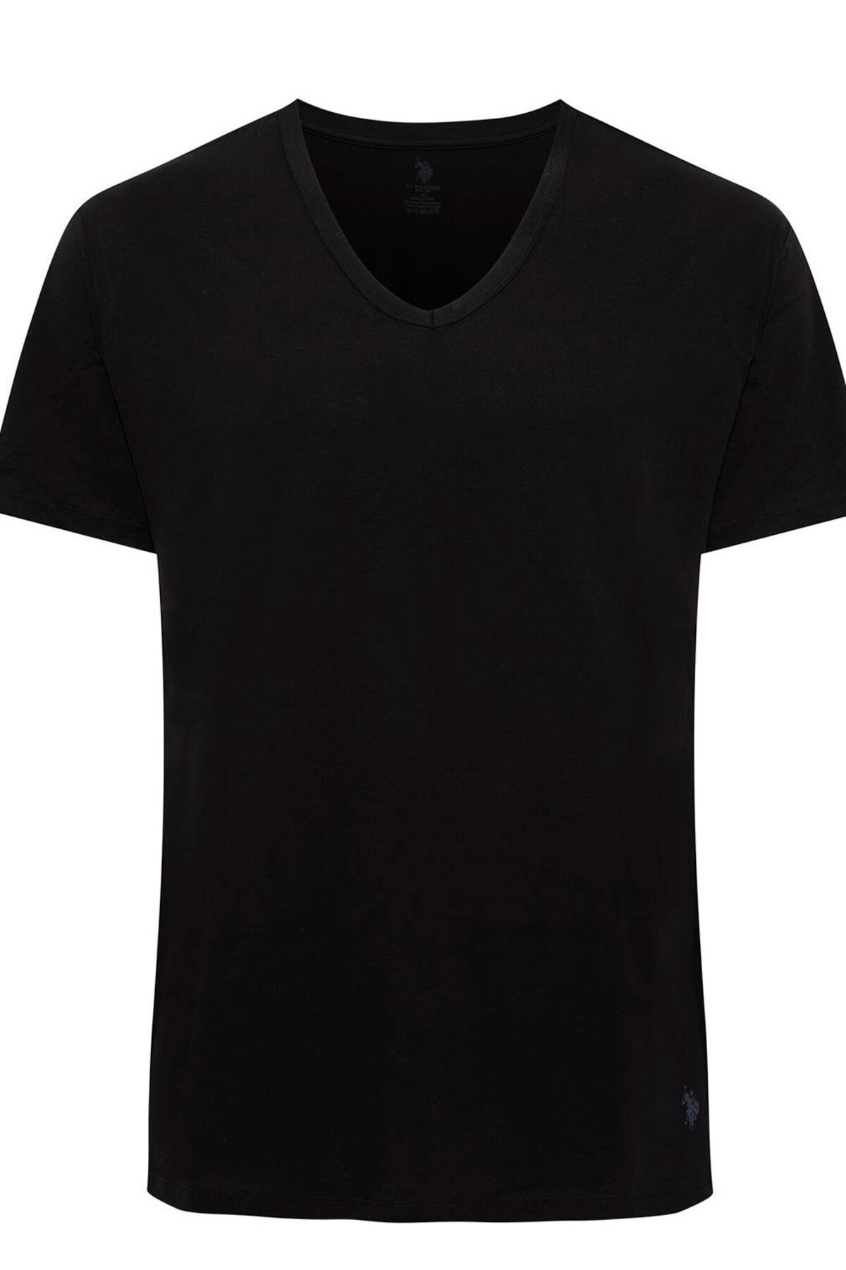 U.S. Polo Assn. 90001 2 Pack 100 Cotton V neck Mens Undershirt T shirt Set Black 1
