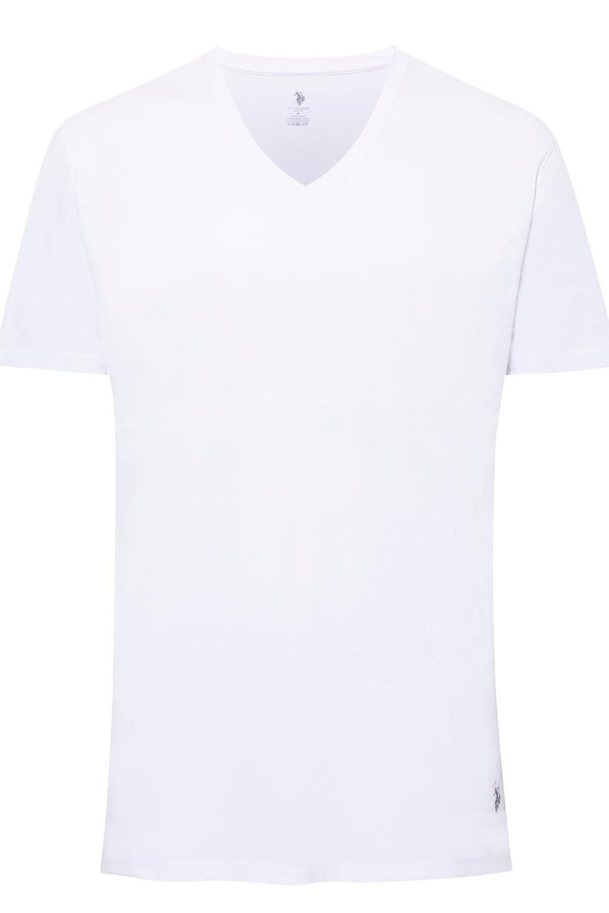U.S. Polo Assn. 90001 2 Pack 100 Cotton V neck Mens Undershirt T shirt Set White 1