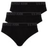 U.S. Polo Assn. 90003 3 Pack Mens Plus Size Brief Set Cotton Lycra Black