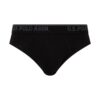 U.S. Polo Assn. 90003 3 Pack Mens Plus Size Brief Set Cotton Lycra Black 5
