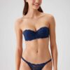 Pierre Cardin 4563 Pisa, Underwired Padded Push Up Lace Strapless Fantasy Bra and Panty Set Navy1