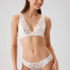 Pierre Cardin 4568, Underwired Non Padded Lace Bralette and Panty Set Ecru1