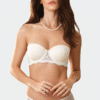 Pierre Cardin 4696, Verona Underwired Soft Push Up Half Padded Strapless Bra Set Ecru